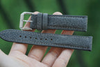 dark gray nubuck leather watch strap – photo 3