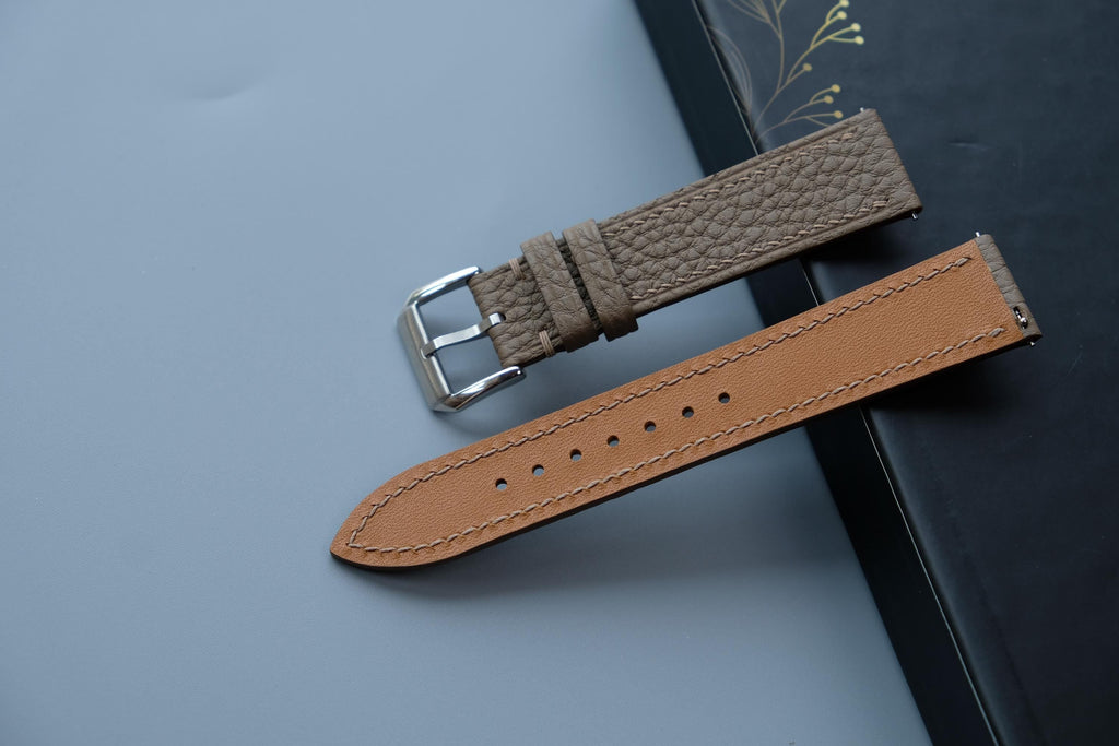 etoupe togo leather watch strap – photo 3