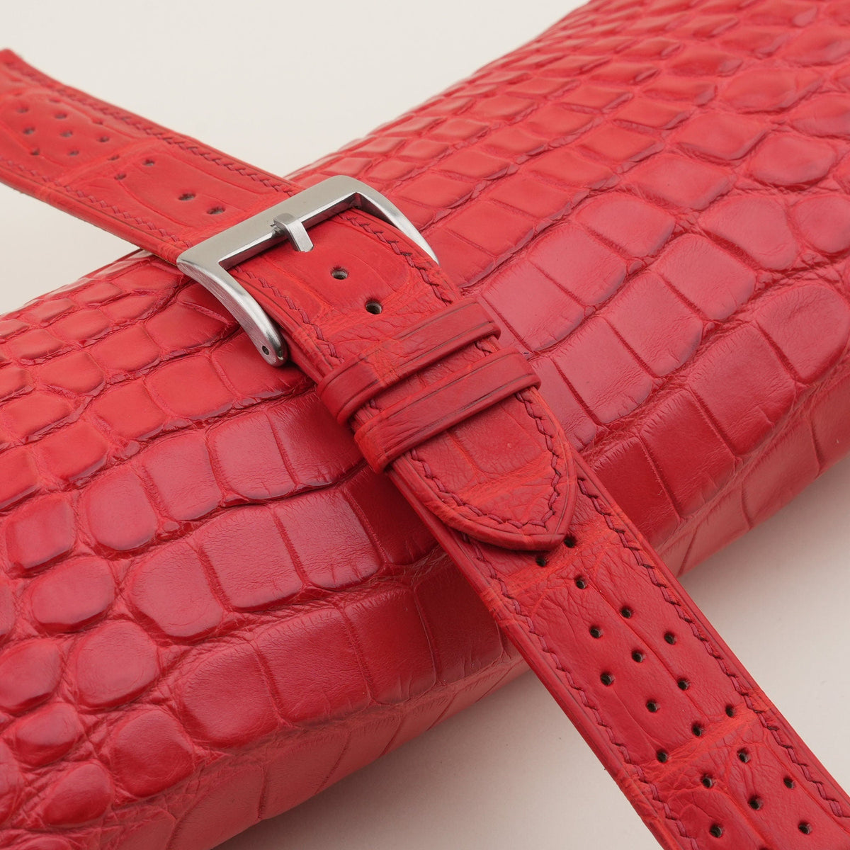 red alligator leather watch strap – photo 3