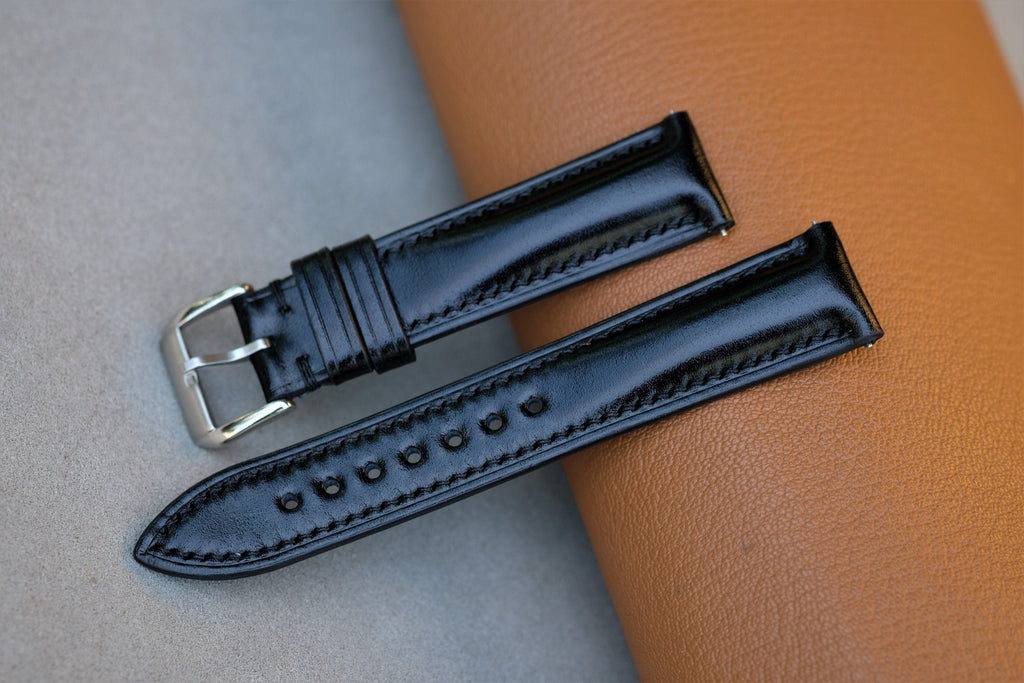 black shell cordovan leather watch strap – photo 3