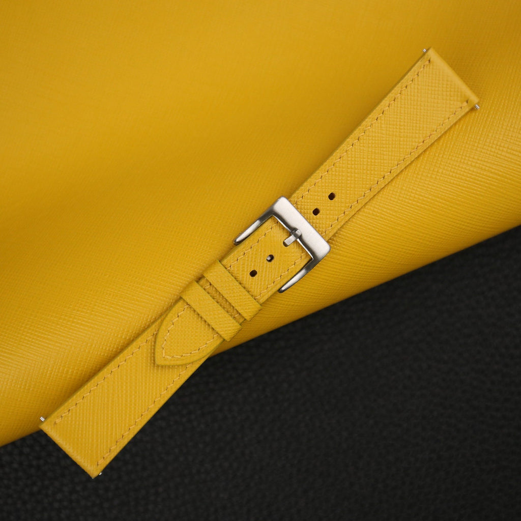 yellow saffiano leather watch strap – photo 3