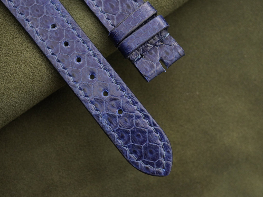 dark blue sea snake leather watch strap – photo 3