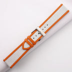 white & orange epsom leather watch strap – photo 2