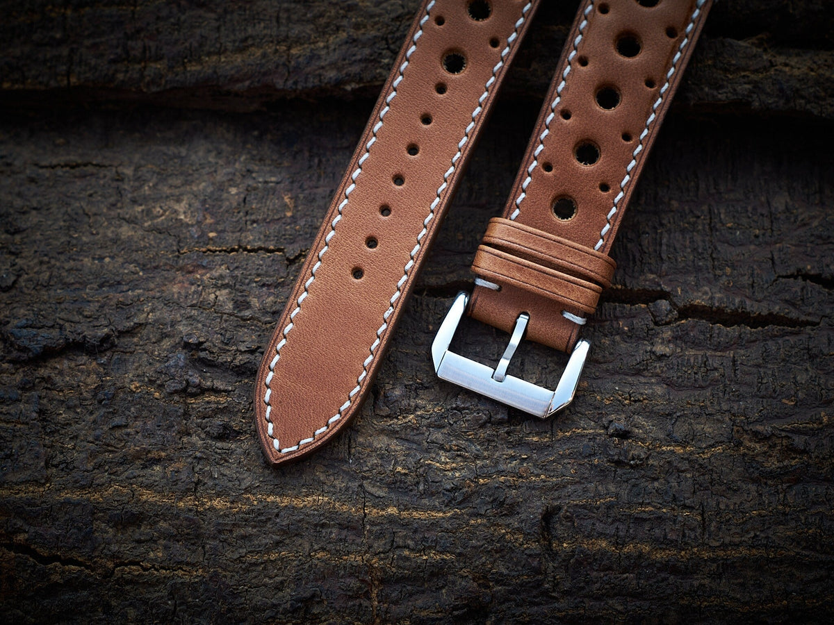 tan brown vachetta leather watch strap – photo 3