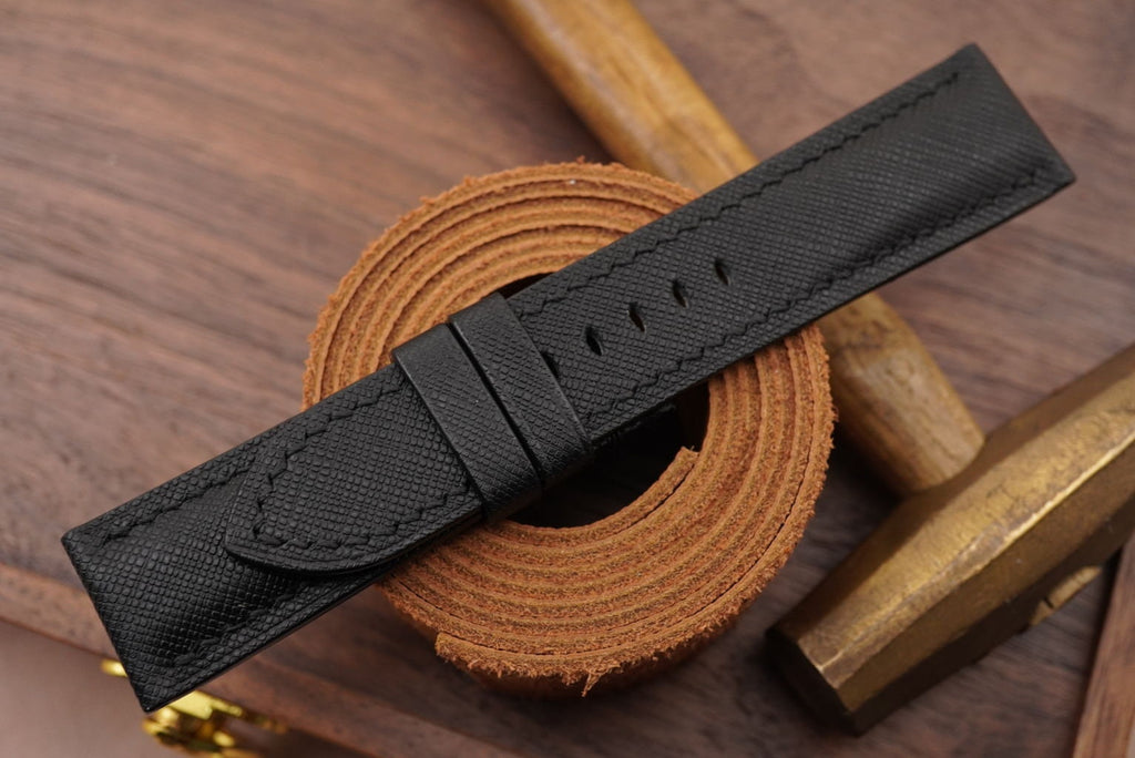 black saffiano leather watch strap – photo 3