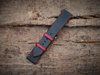 black & red vachetta leather watch strap – photo 3