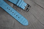 baby blue alligator leather watch strap – photo 3
