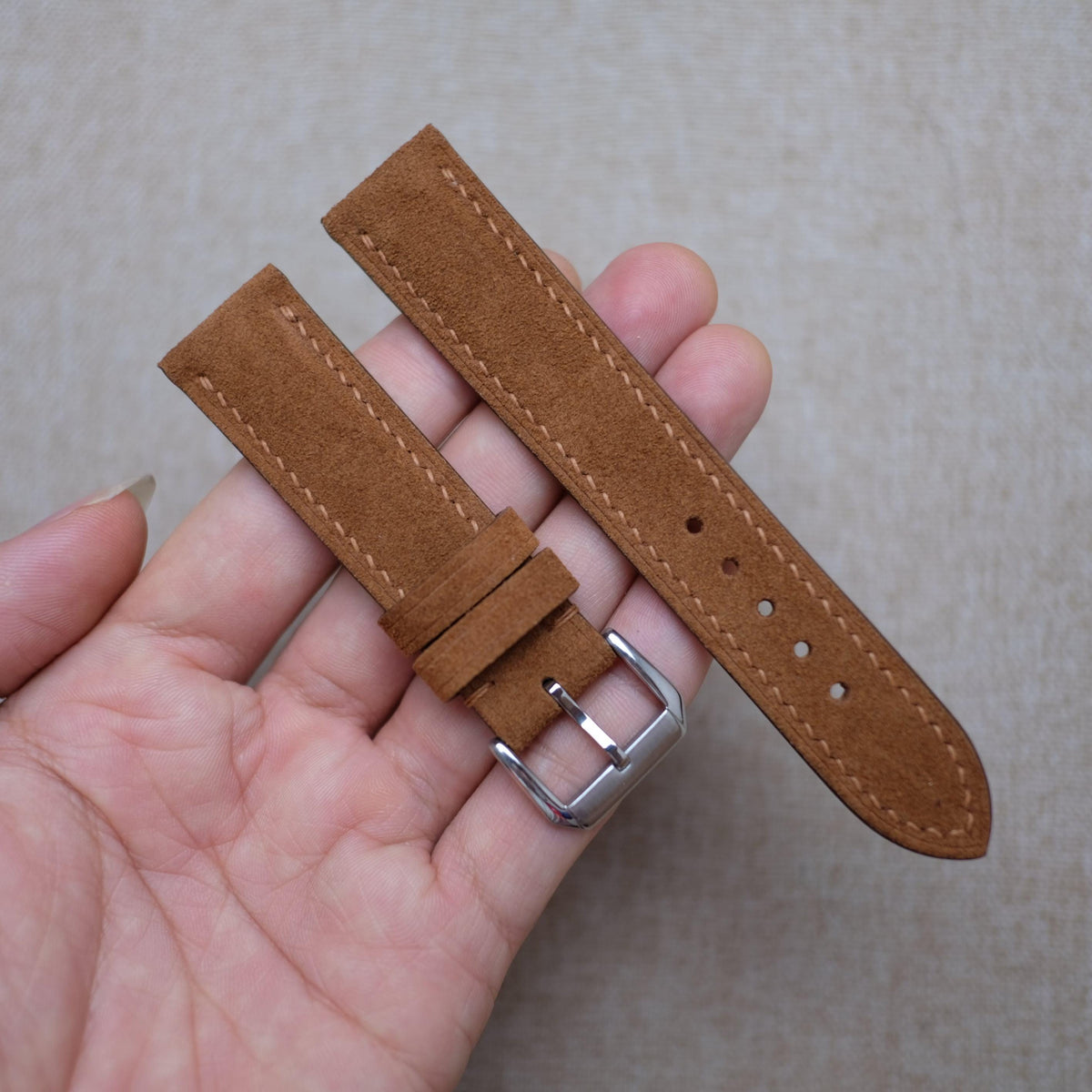 brown suede leather watch strap – photo 3