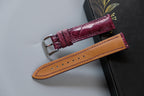 purple ostrich leather watch strap – photo 3
