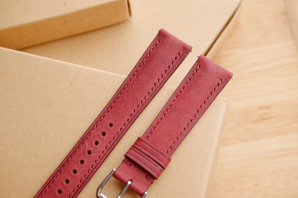 bordeaux pueblo leather watch strap – photo 3
