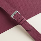 burgundy sailcloth rubber leather watch strap – photo 3