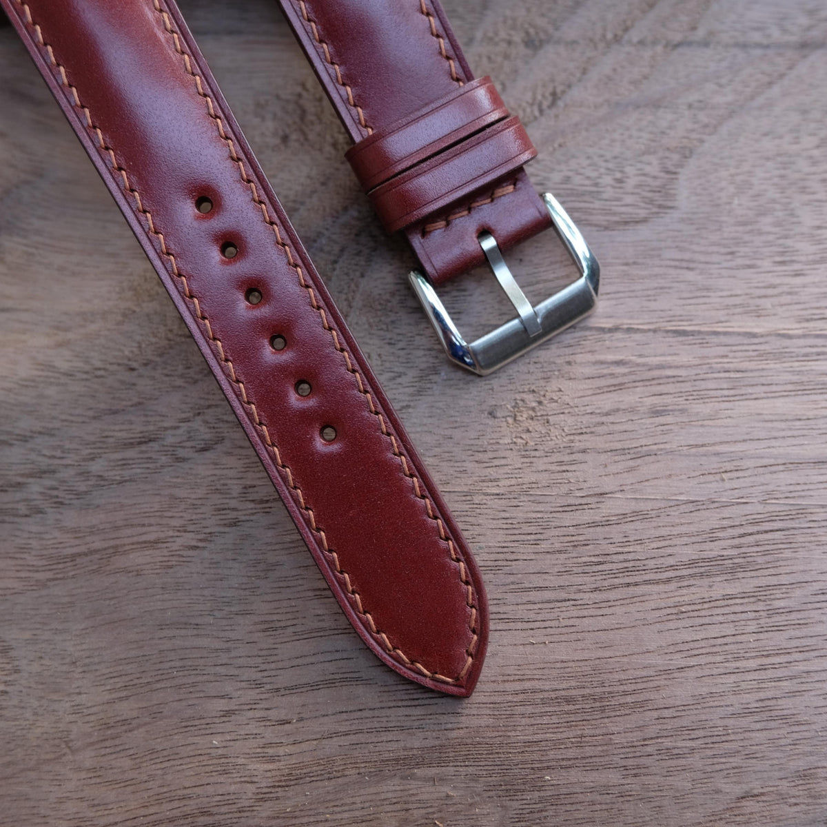 brown shell cordovan leather watch strap – photo 3