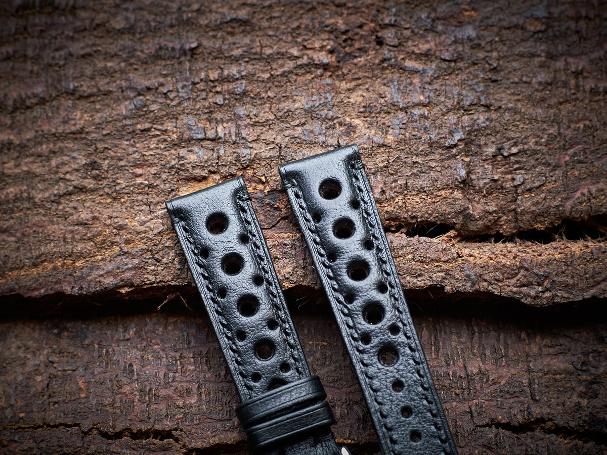 black vachetta leather watch strap – photo 3