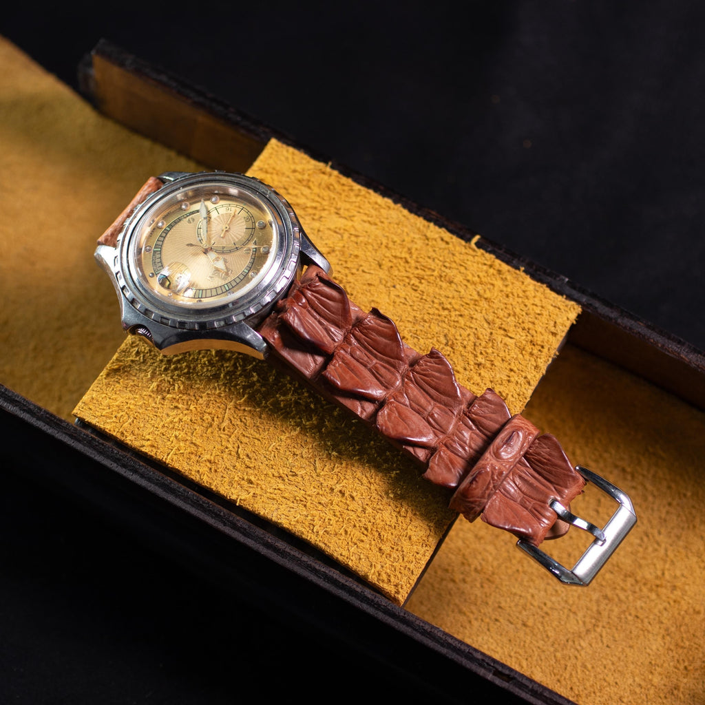 cognac brown alligator leather watch strap – photo 3
