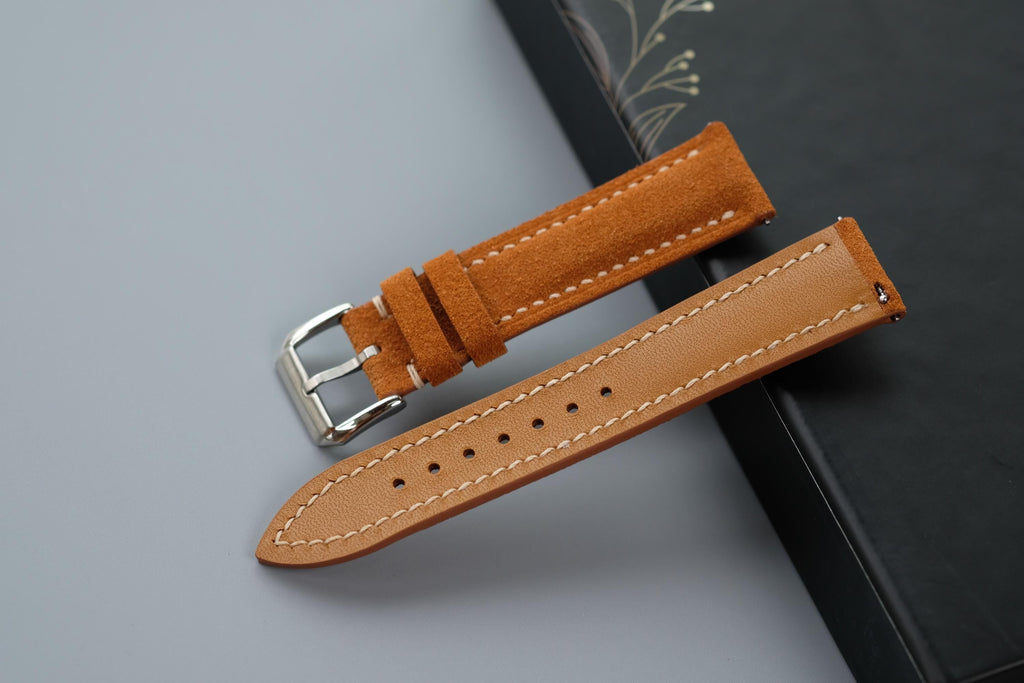 yellow suede leather watch strap – photo 3
