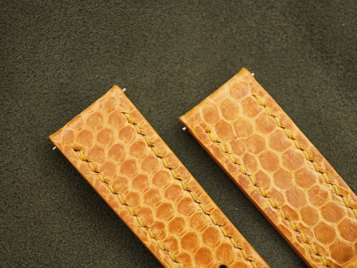tan brown sea snake leather watch strap – photo 3
