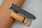gold ostrich leather watch strap – photo 3
