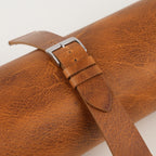 golden brown waxed leather watch strap – photo 3