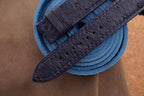 dark navy blue ostrich leather watch strap – photo 3