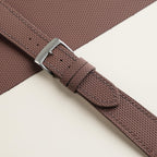 dark brown sailcloth rubber leather watch strap – photo 3