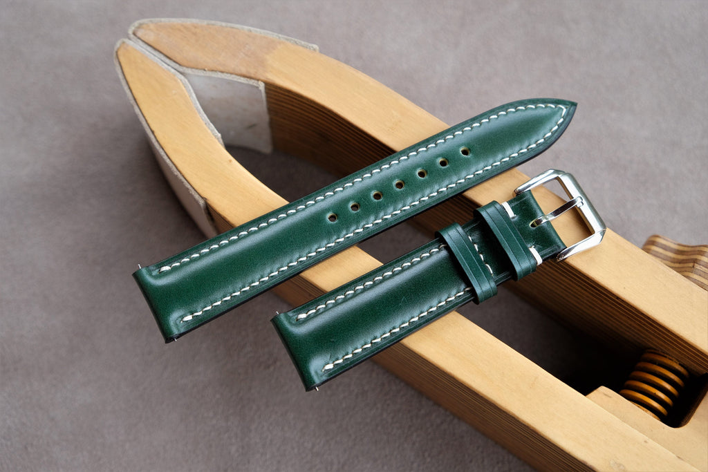 green shell cordovan leather watch strap – photo 3