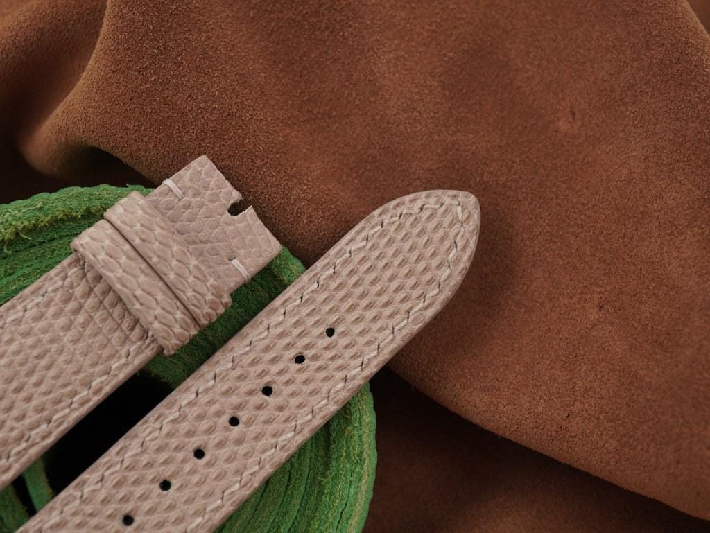 taupe lizard leather watch strap – photo 3