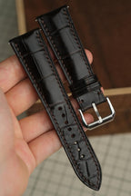dark brown & chocolate alligator leather watch strap – photo 3