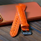 orange alligator leather watch strap – photo 3