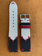 black & white stingray leather watch strap – photo 3