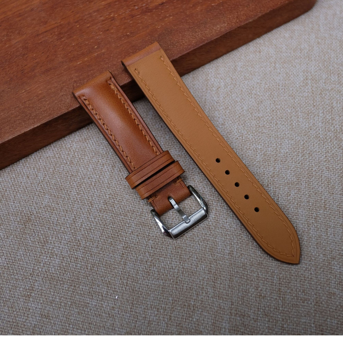 brown vachetta leather watch strap – photo 3