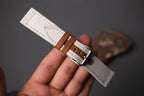 white canvas leather watch strap – photo 2
