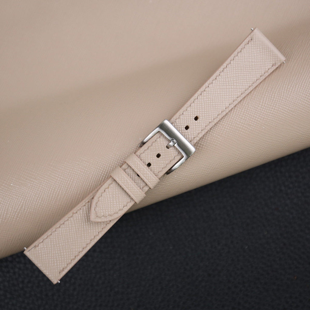 cream saffiano leather watch strap – photo 3