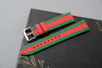 green & red epsom leather watch strap – photo 3