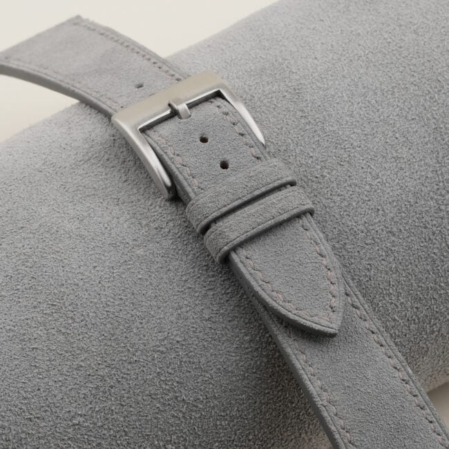 light grey suede leather watch strap – photo 3