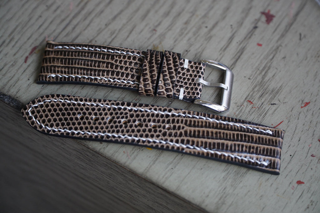 black & gold lizard leather watch strap – photo 3