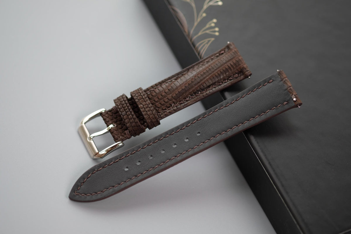 chocolate nubuck leather watch strap – photo 3