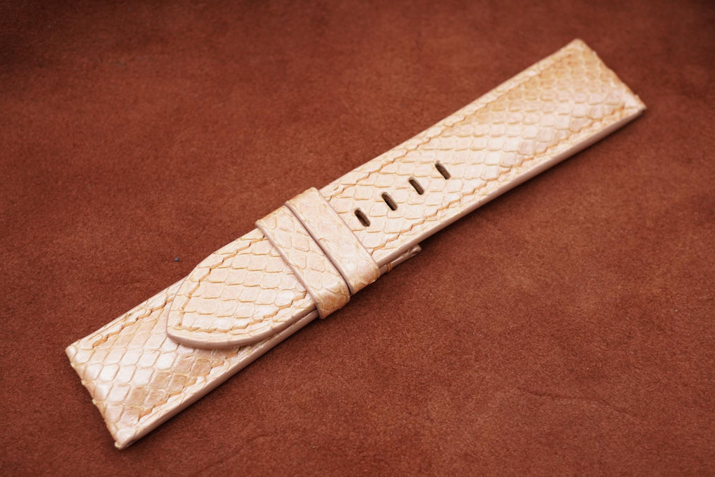 beige python leather watch strap – photo 3
