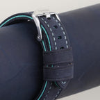 blue crazy horse leather watch strap – photo 3