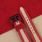 beige & red suede leather watch strap – photo 3
