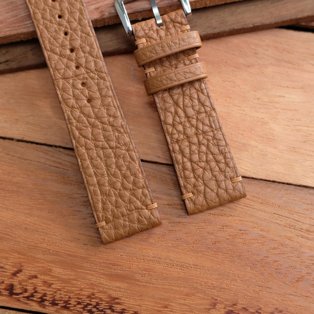 brown togo leather watch strap – photo 3