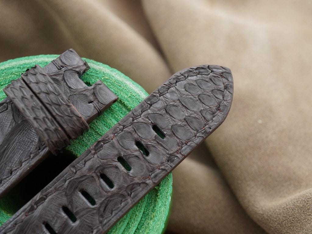 grey python leather watch strap – photo 3