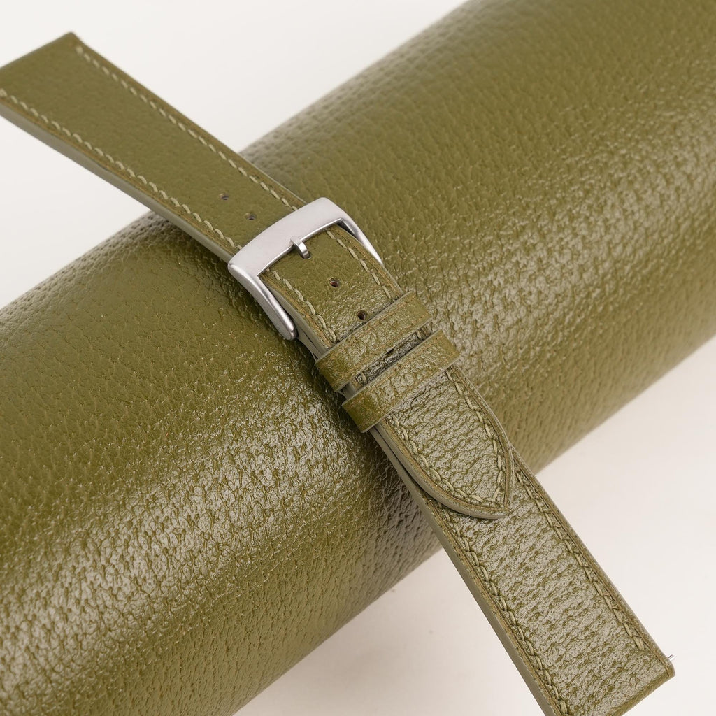 olive peccary leather watch strap – photo 3