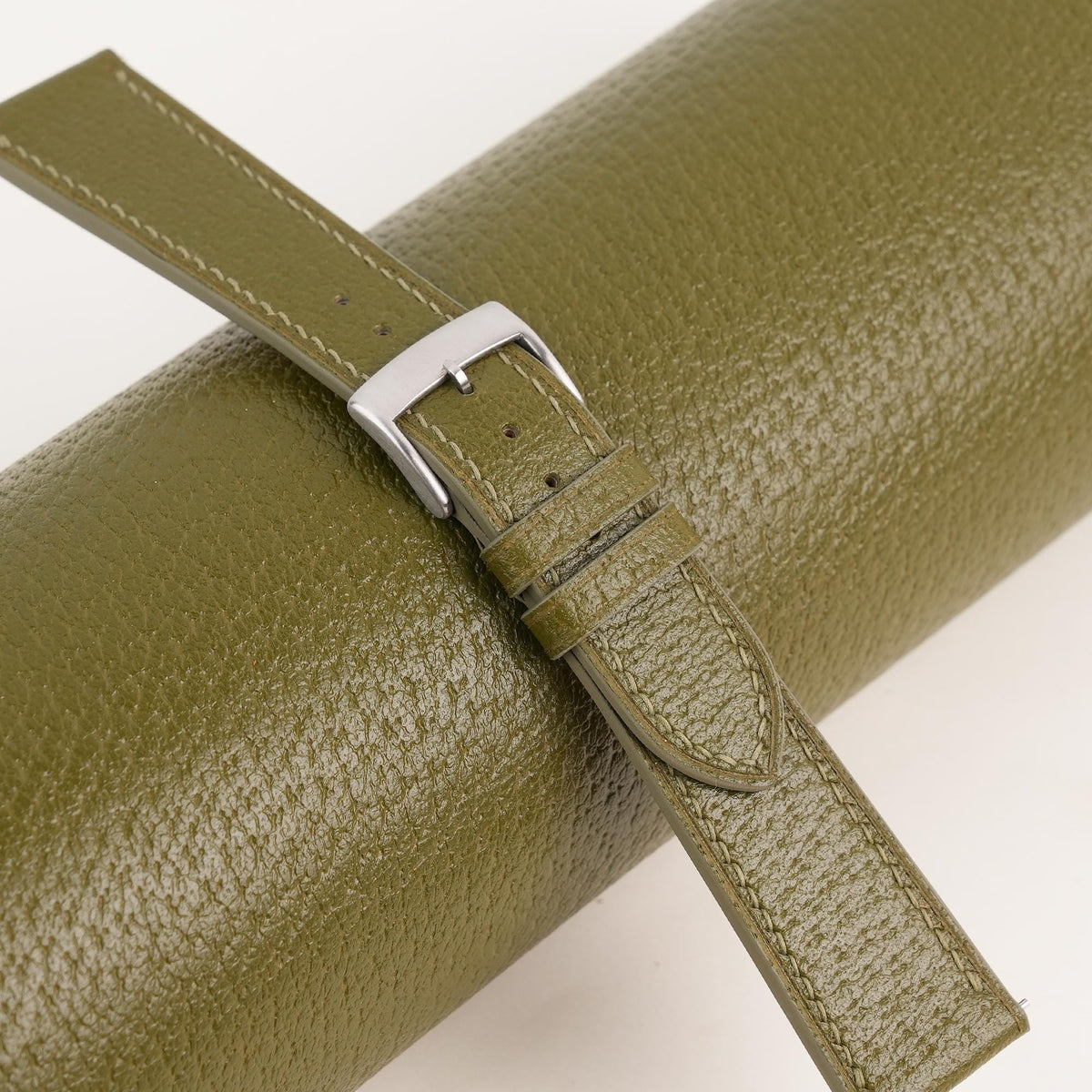 olive peccary leather watch strap – photo 3
