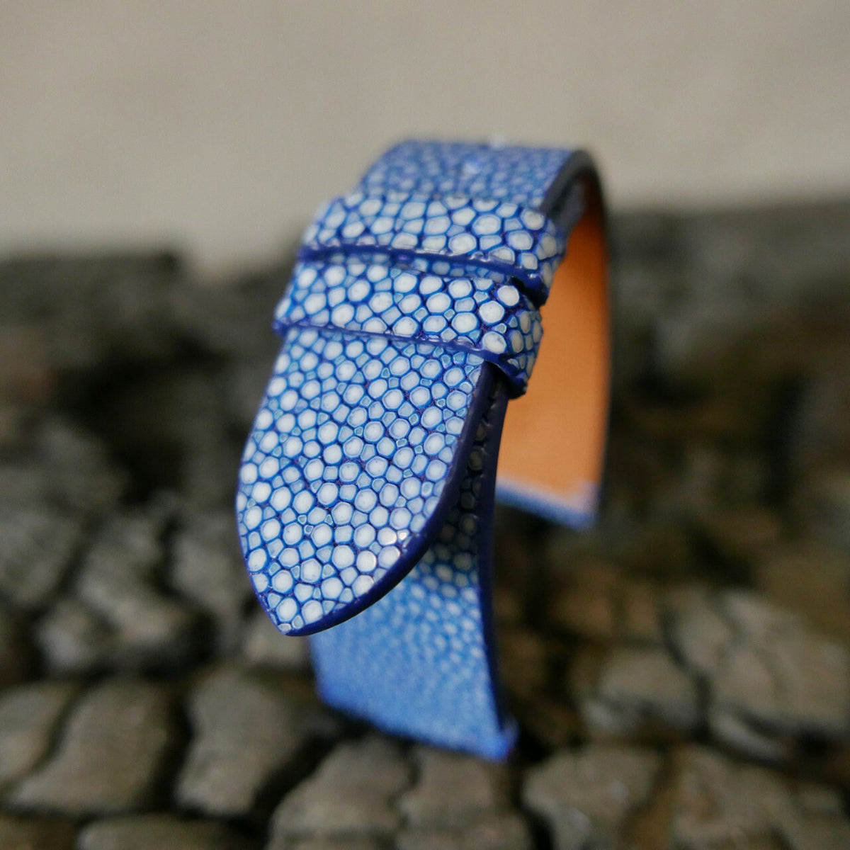light blue stingray leather watch strap – photo 3