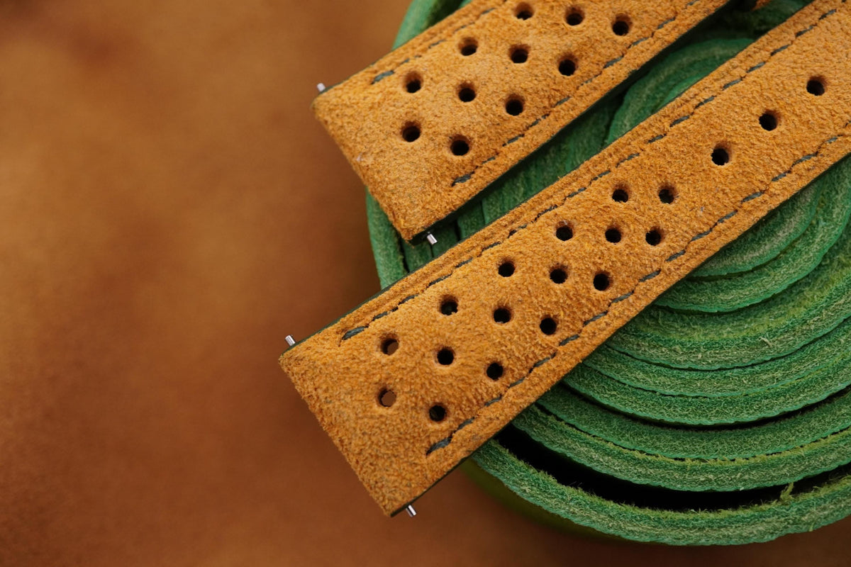 tan brown suede leather watch strap – photo 3