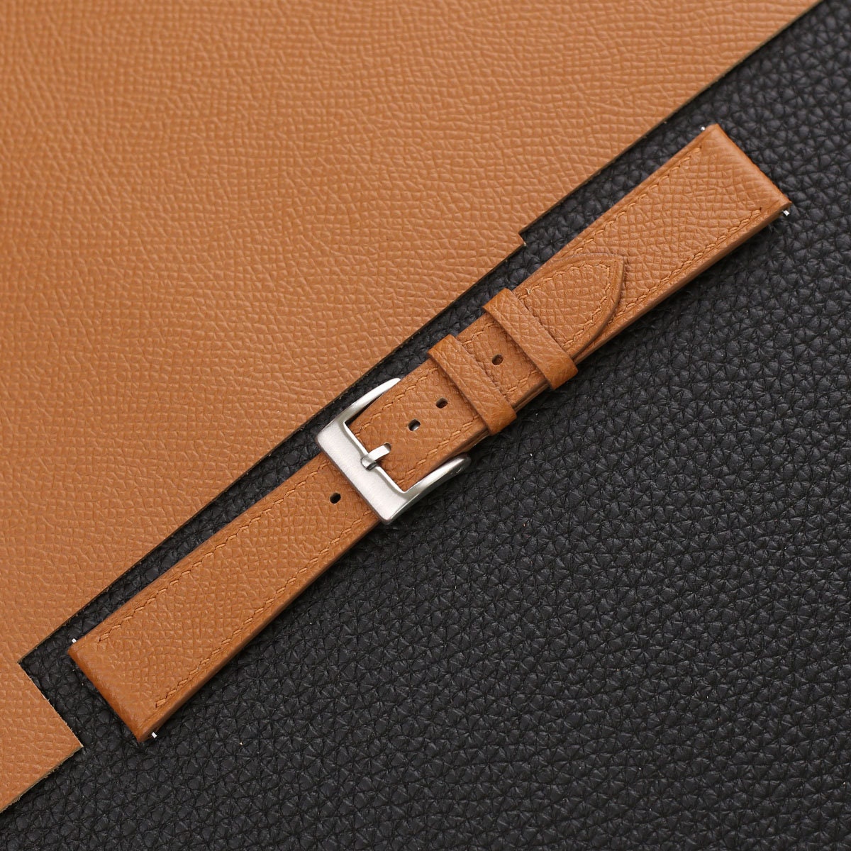 golden epsom leather watch strap – photo 3