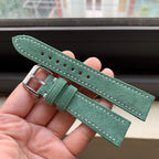 light green suede leather watch strap – photo 3