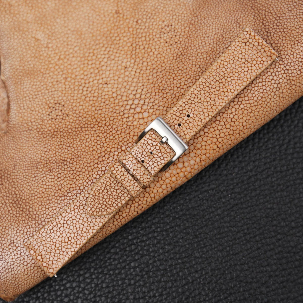 beige stingray leather watch strap – photo 3