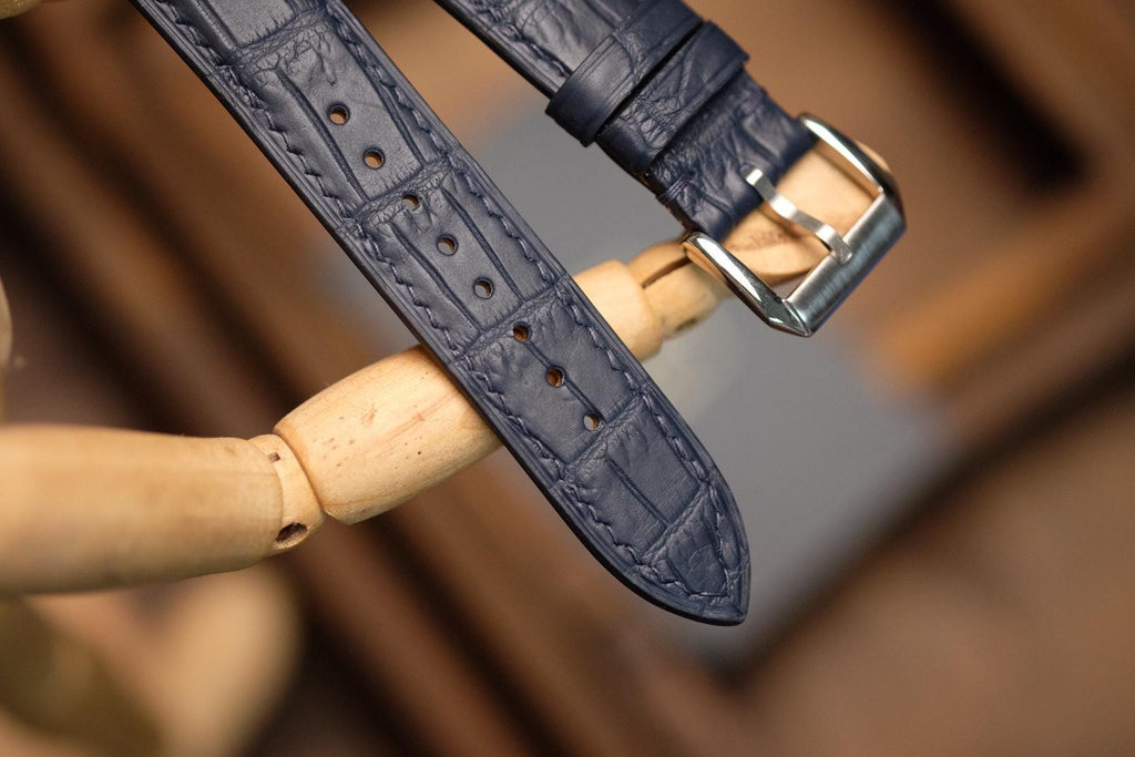 dark navy alligator leather watch strap – photo 3