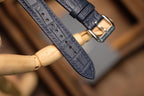 dark navy alligator leather watch strap – photo 3